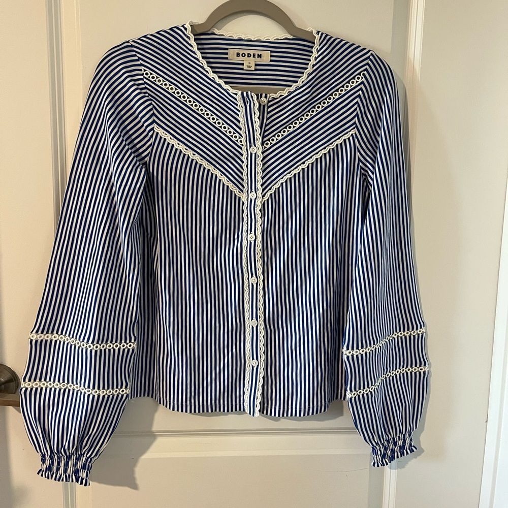 Boden Trim Detail Jersey Shirt XS - Picture 7 of 12